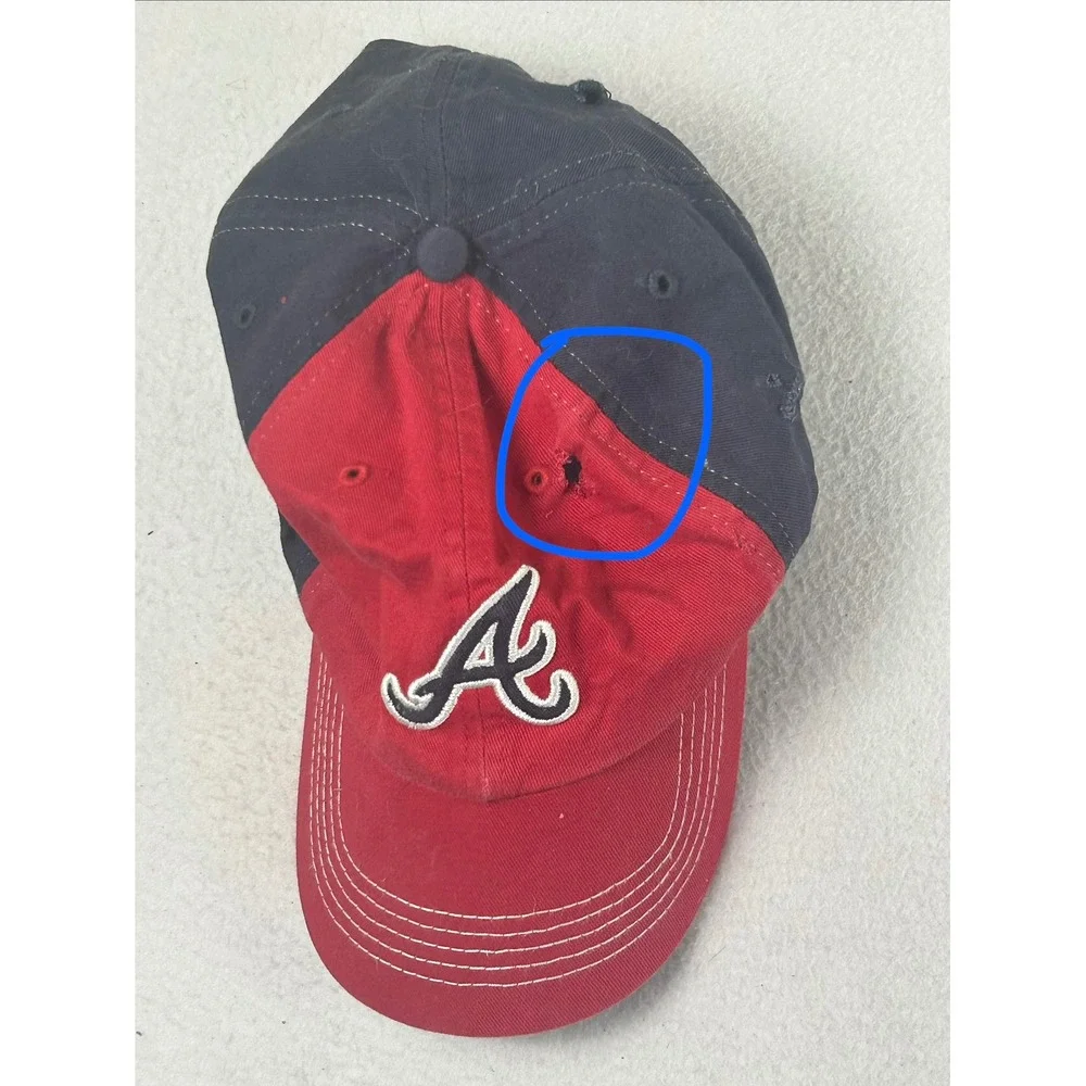 Fan Favorite Atlanta Braves Hat Kids One Size Red Navy Distressed Baseball Cap